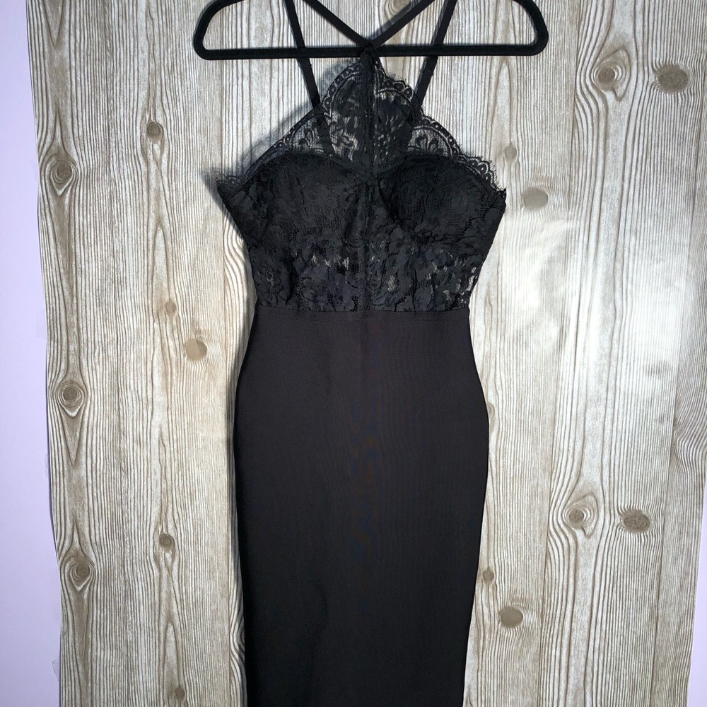 #73 Black Lace Bandage Dress Sz M - Picture 11 of 13